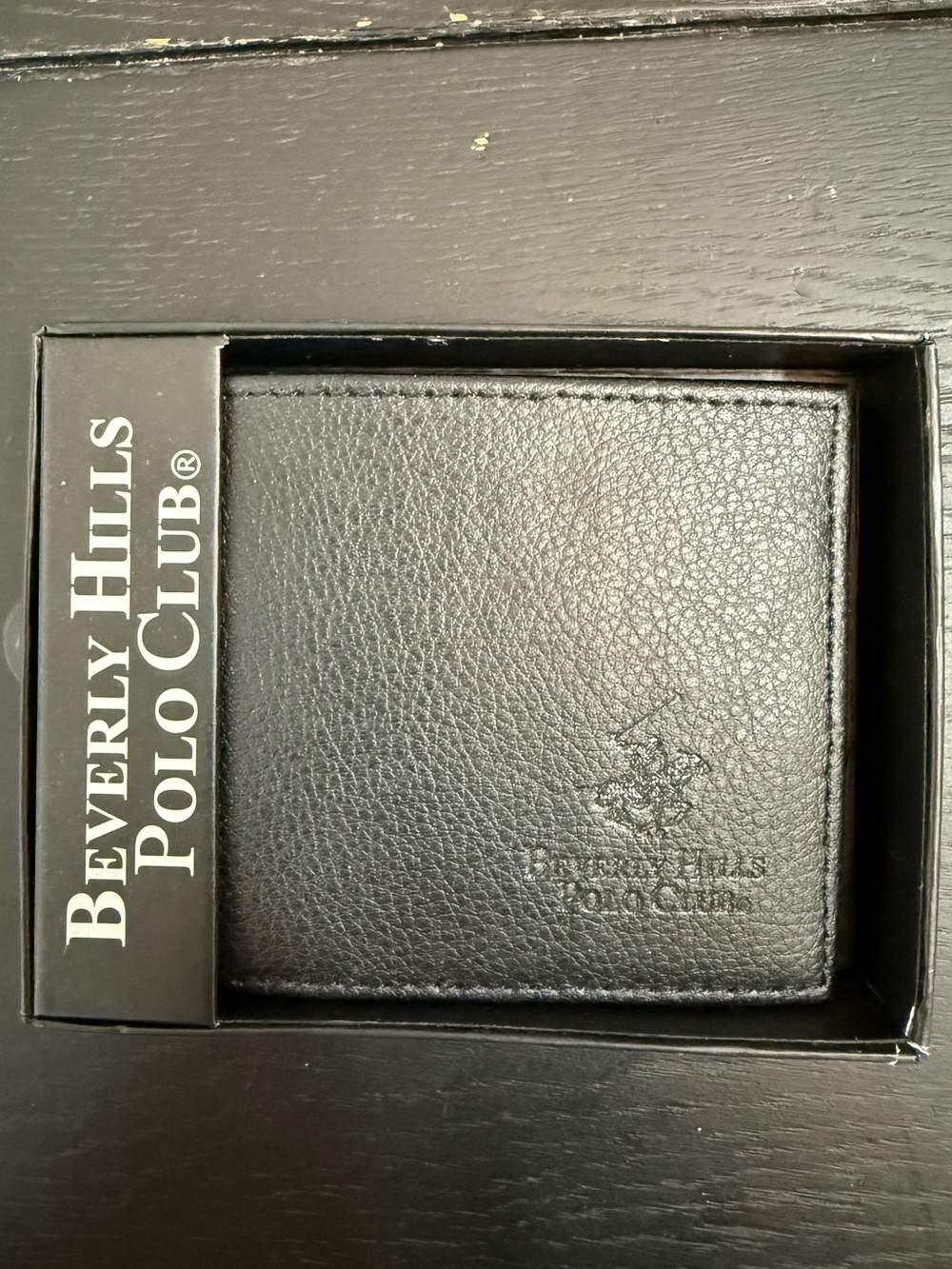 Beverly Hills Polo Club Black Pebbled Leather Bi-Fold Wallet